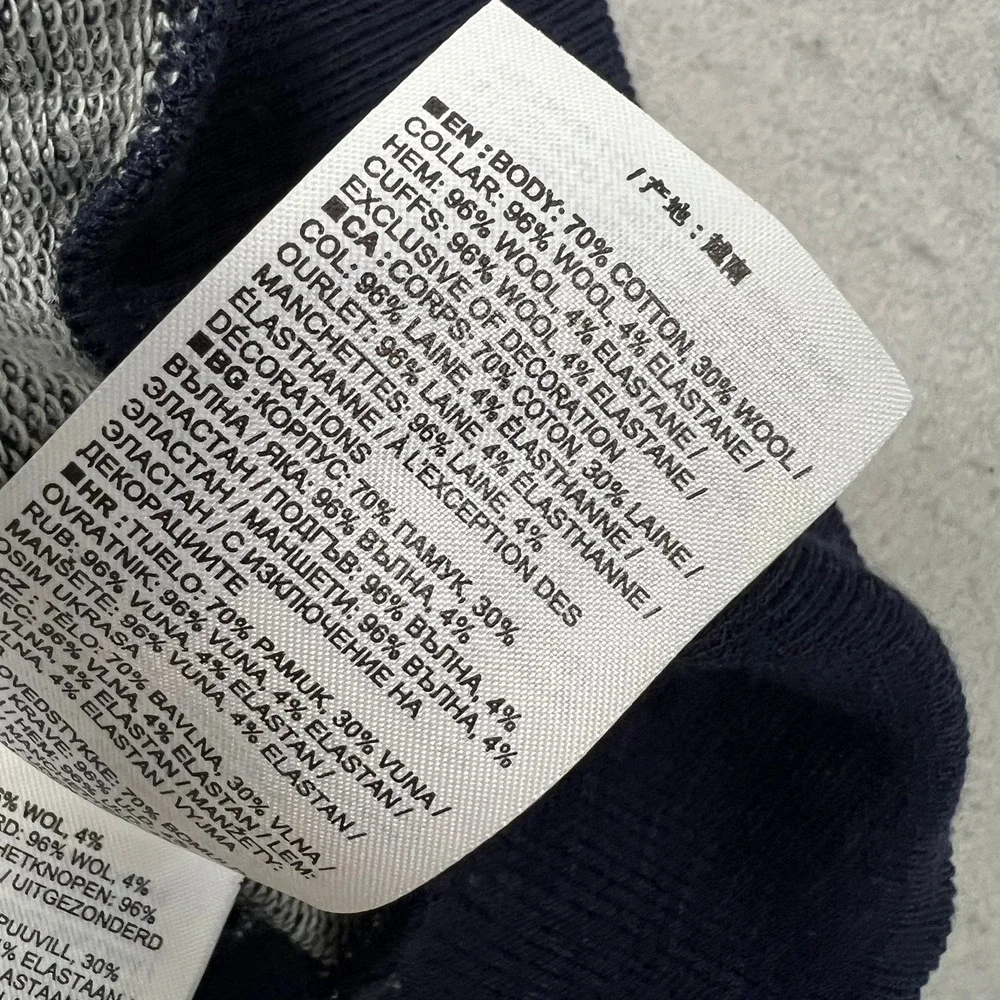 Icebreaker Mens Merino Wool Blend Sweatshirt Navy Blue Crewneck Size M Outdoor